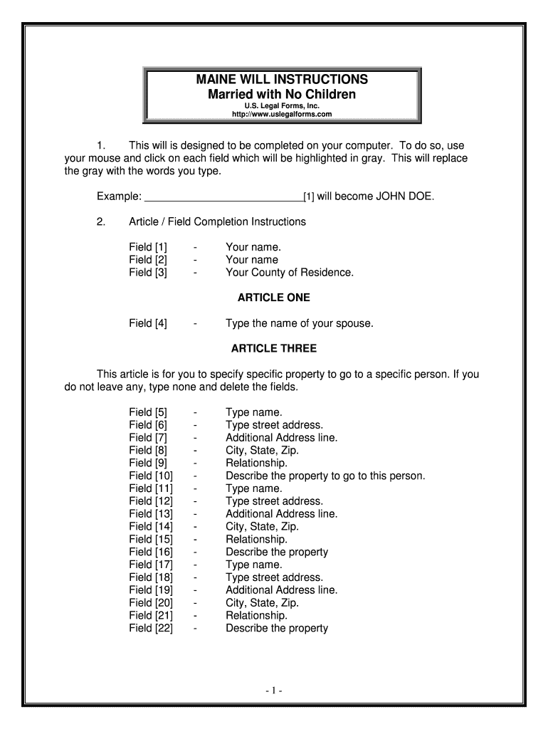 Maine Last Will and Testament Form PDF136KB20