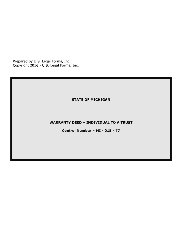 WARRANTY DEED INDIVIDUAL to a TRUST  Form