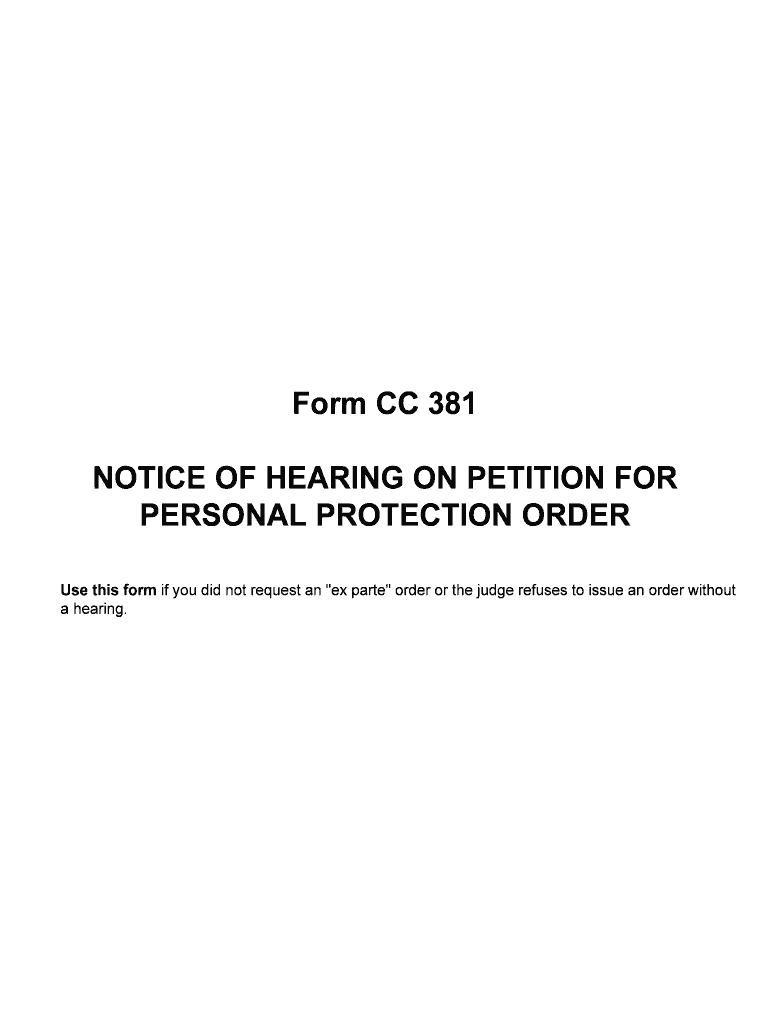 a Hearing  Form