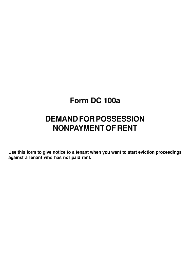 Nj Notice to Quit and Demand for Possession Form