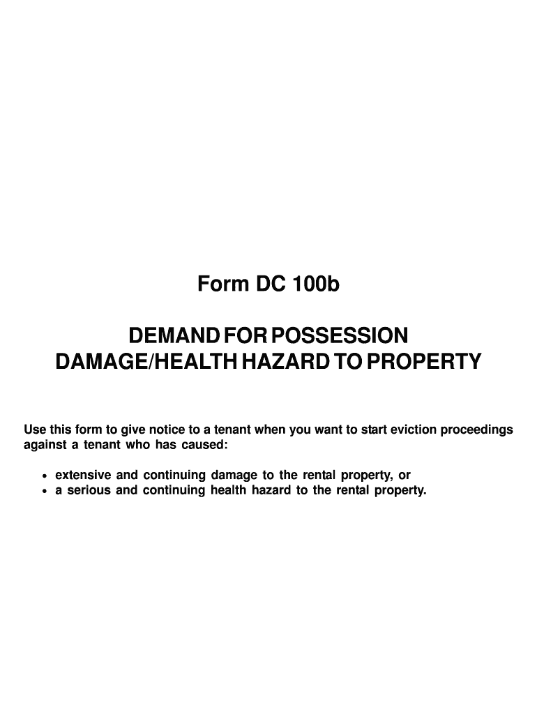 DAMAGEHEALTH HAZARD to PROPERTY  Form