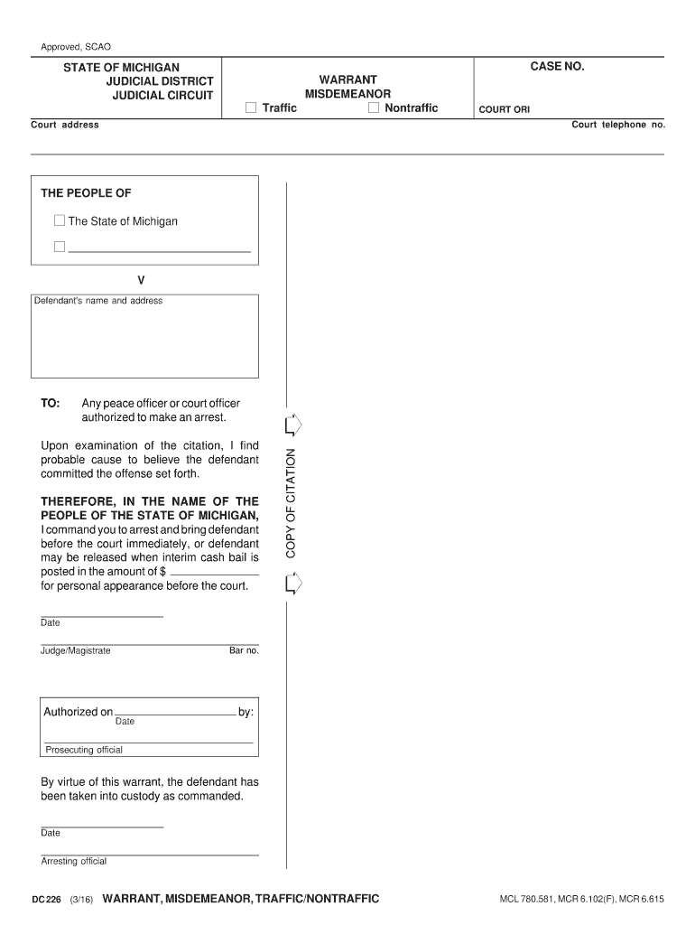 STATE of MICHIGAN CASE NO JUDICIAL DISTRICT JUDICIAL CIRCUIT  Form