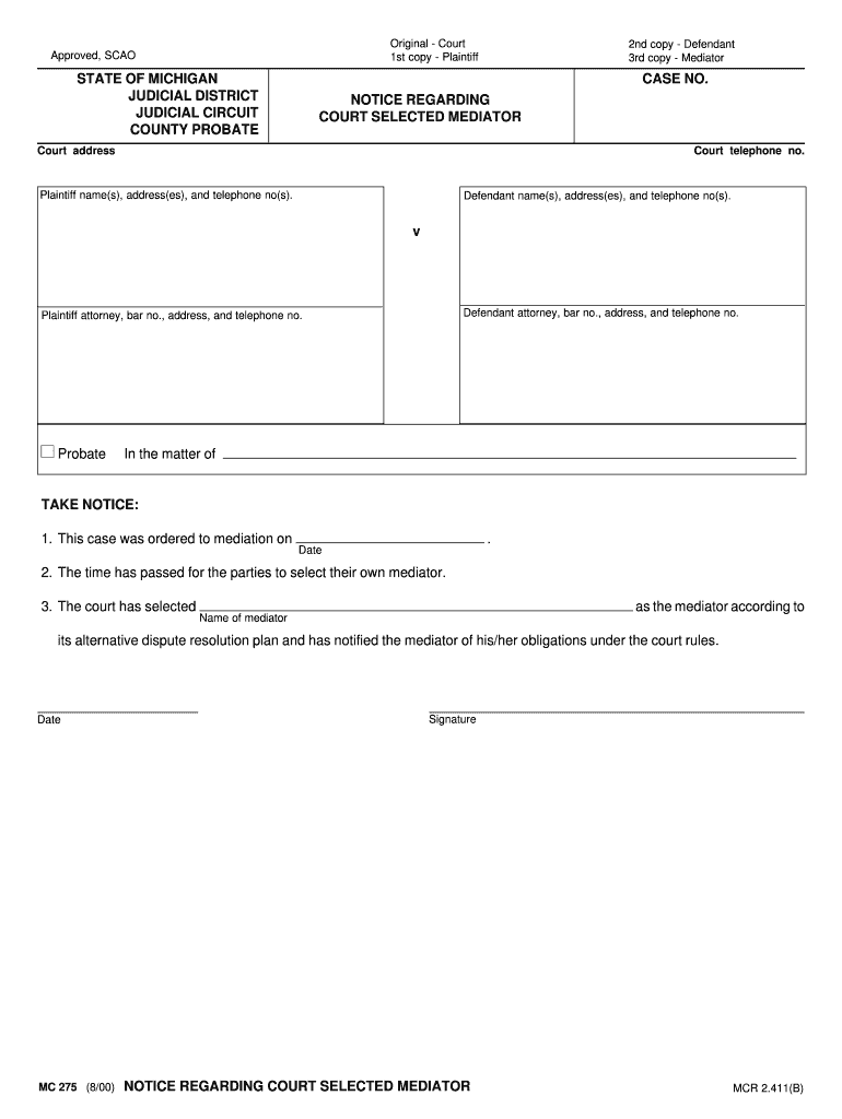 Request and Notice for Film and Electronic Media Coverage  Form