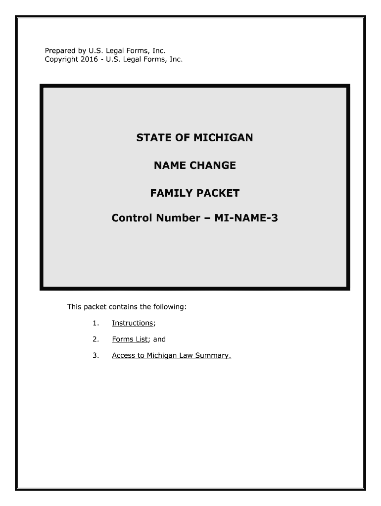 Michigan Adult Name Change Adult Name Change  Form