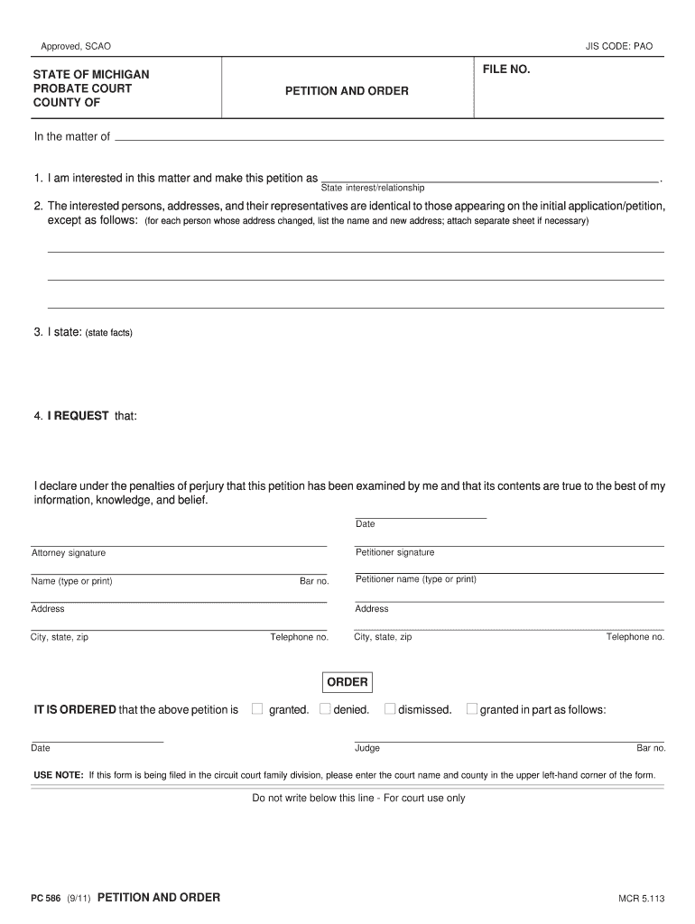 Fillable Online P 321 Order Starting Formal Probate and Appointing