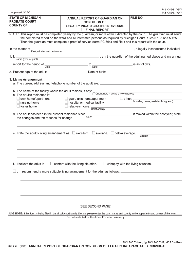 Form MI PC 562 Fill Online, Printable, Fillable