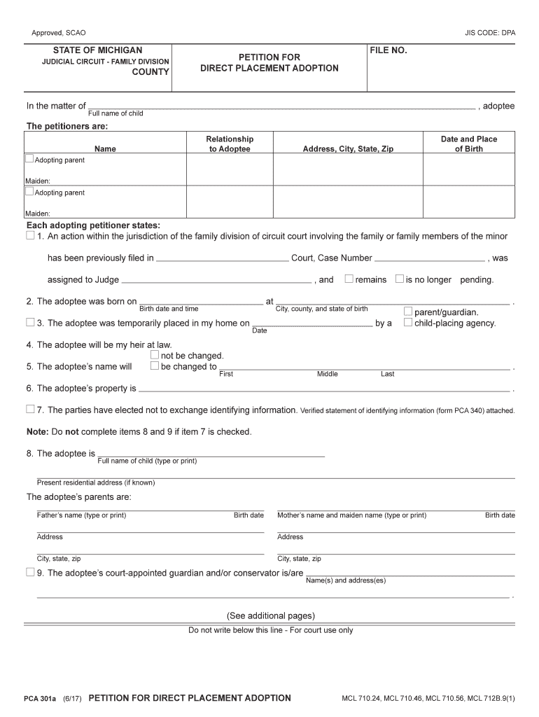 To Adoptee  Form