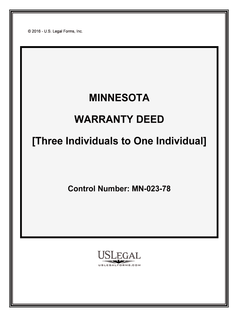 Minnesota Warranty Deed from Individual to Joint Tenants  Form