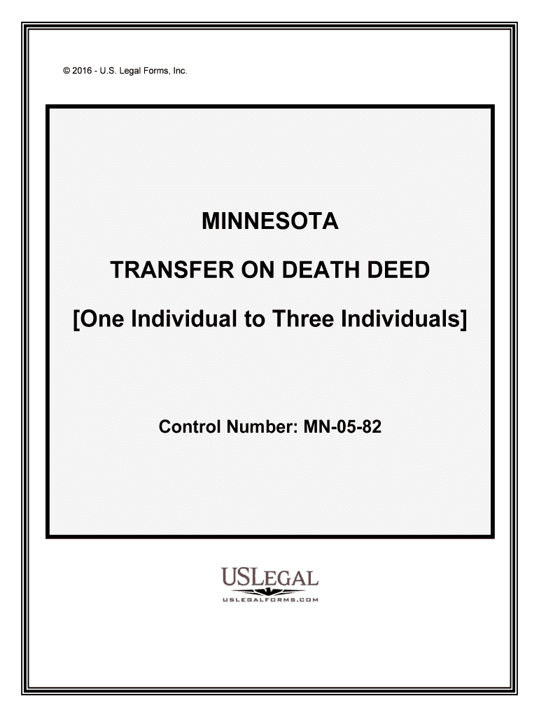 Fill and Sign the Minnesota Transfer on Death Deed Formsdeedscom