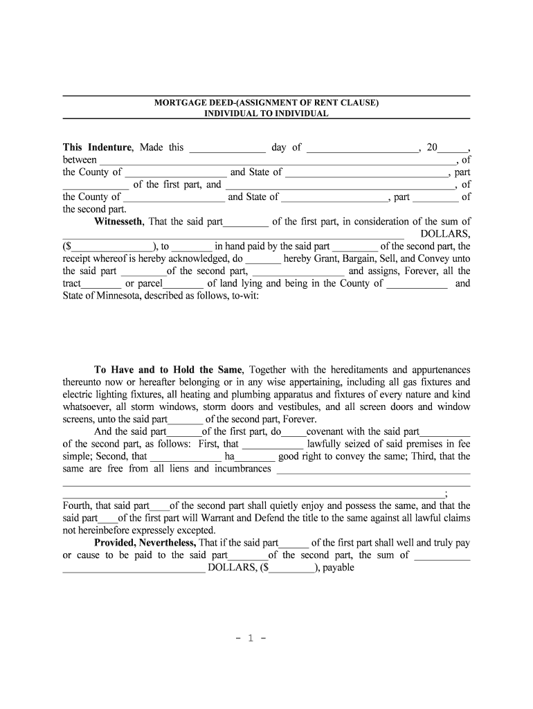 Stamford, CT Open End Mortgage Deed, Assignment of Rents  Form