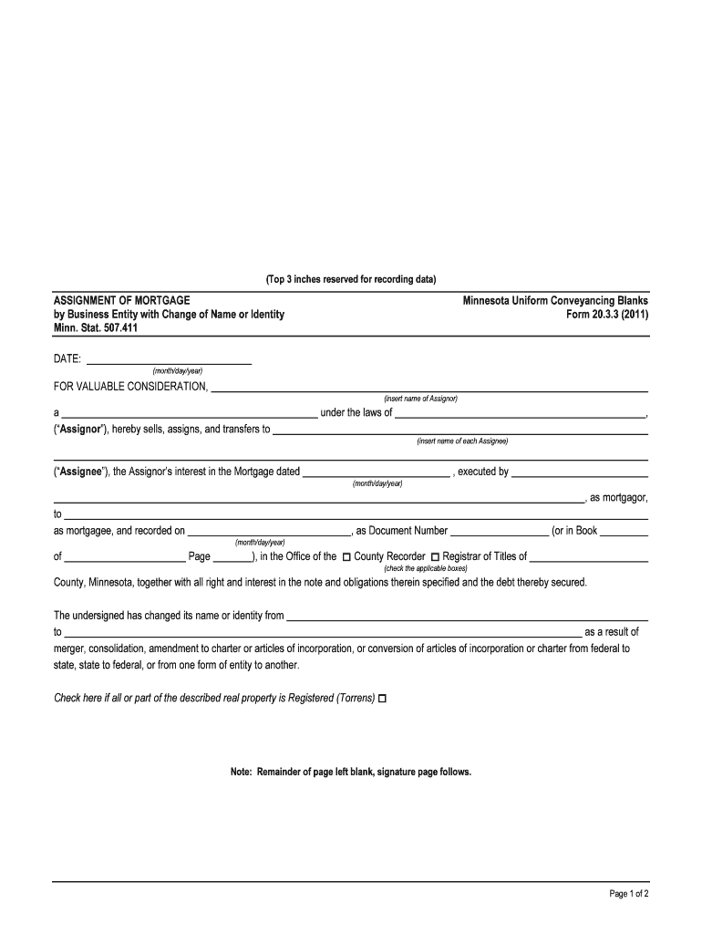 ASSIGNMENT of MORTGAGE by Business Entity with  Form