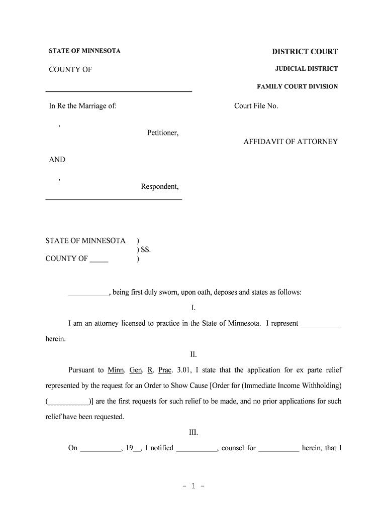 AFFIDAVIT of ATTORNEY  Form