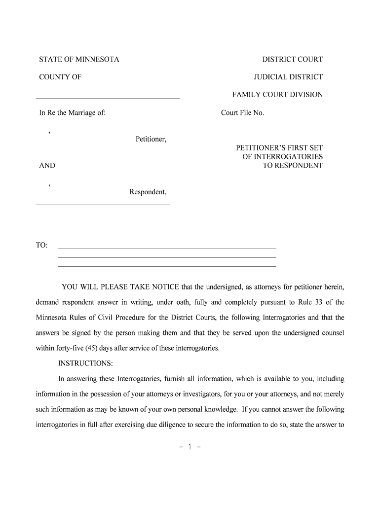 PETITIONERS FIRST SET  Form