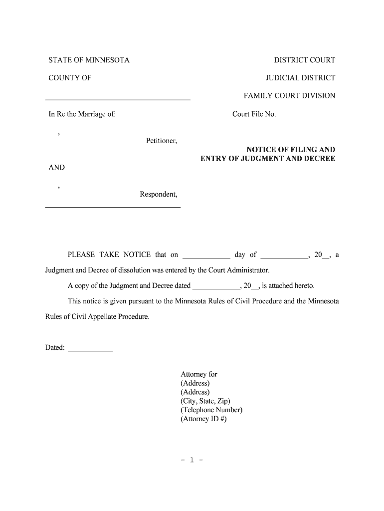 NOTICE of FILING and  Form