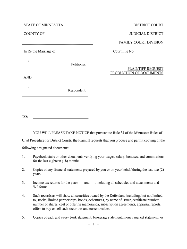 PLAINTIFF REQUEST  Form