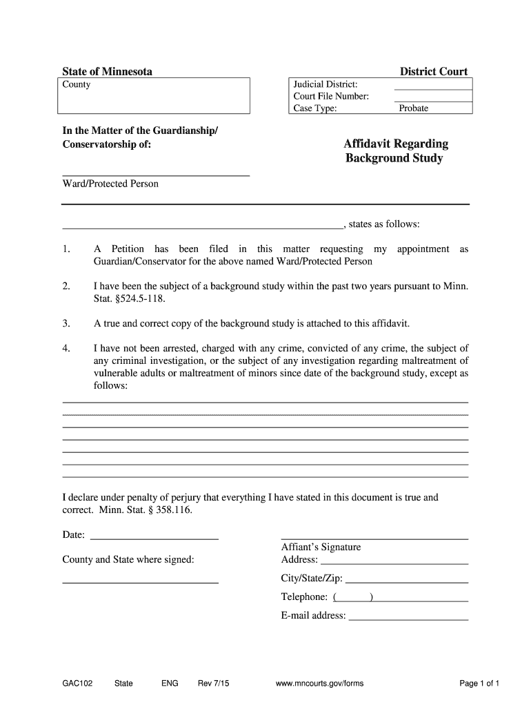 ConservatorshipPetition and Affidavit for DOC Template  Form