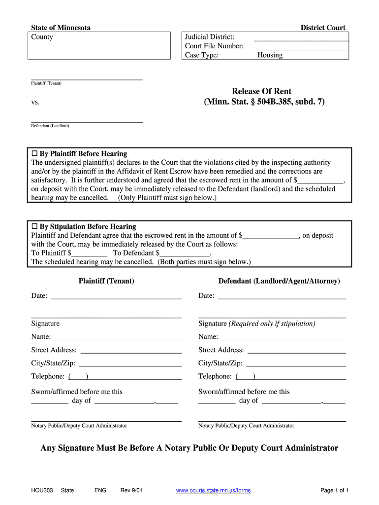 State of Minnesota County Select County District  Form