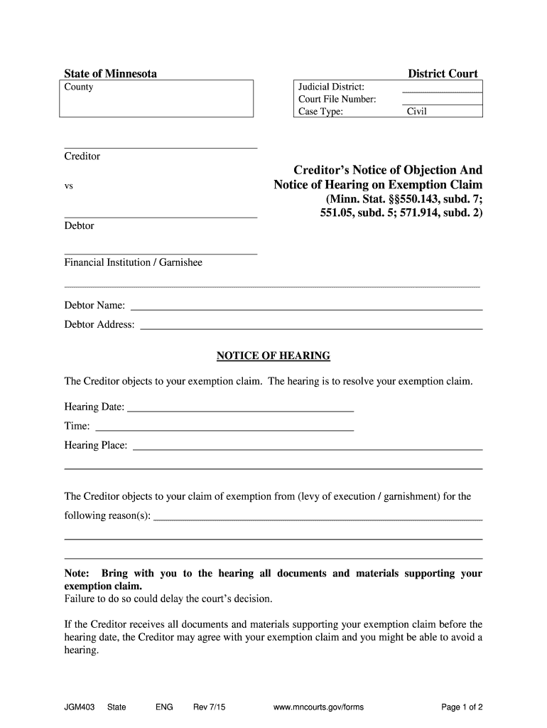 Financial Institution Garnishee  Form