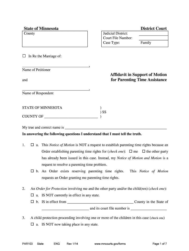 Filing for Child Custody or Parenting Time in Massachusetts  Form