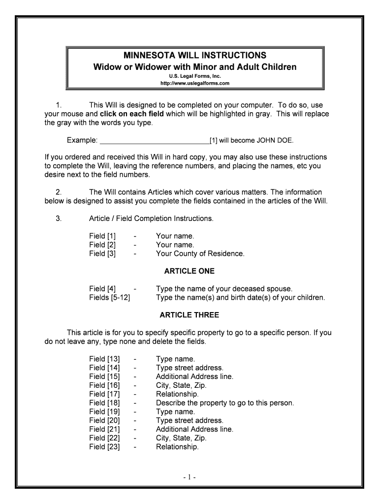 Below is Designed to Assist You Complete the Fields Contained in the Articles of the Will  Form