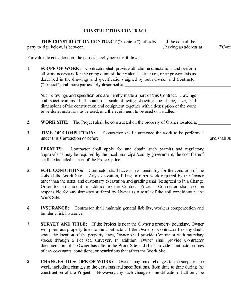 Under This Contract on or Before  Form