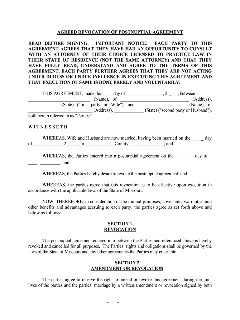 Accordance with the Applicable Laws of the State of Missouri  Form