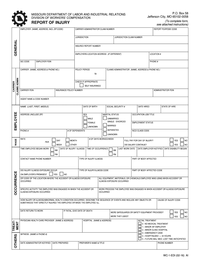 Claim for Compensation Missouri Labor  Form