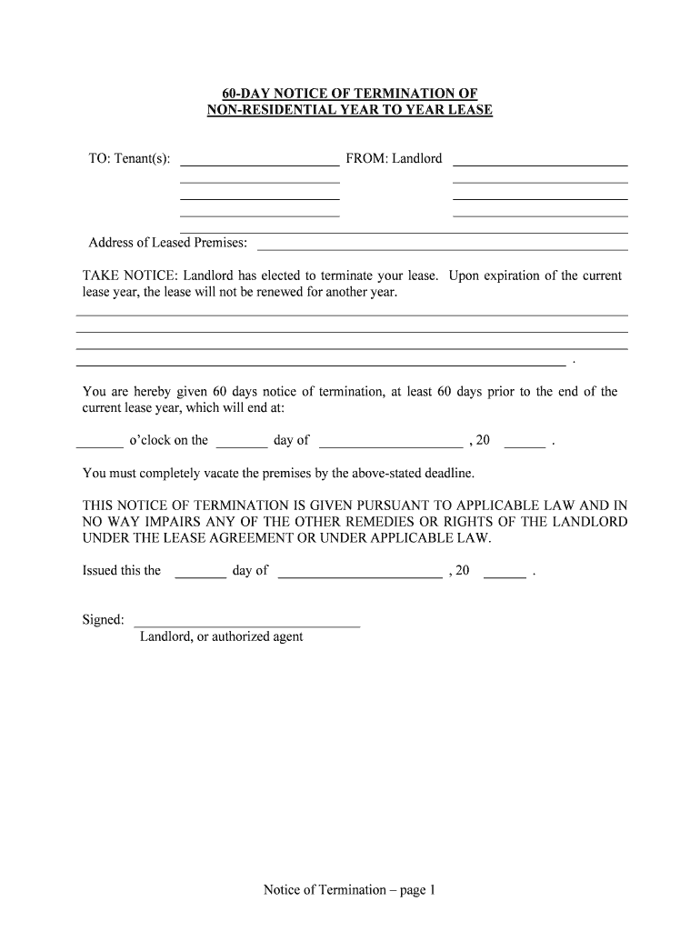 Texas Termination of Lease Notice to Landlord Tenant  Form