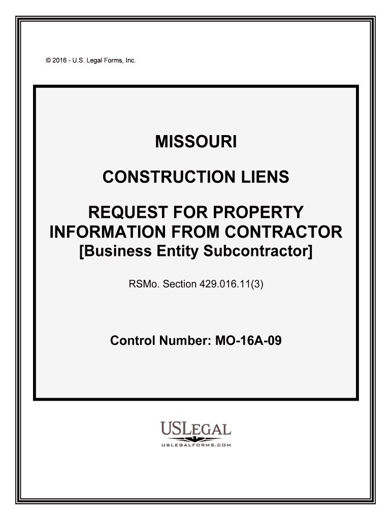 429 Statutory Liens Against Real Estate Missouri Revisor of  Form