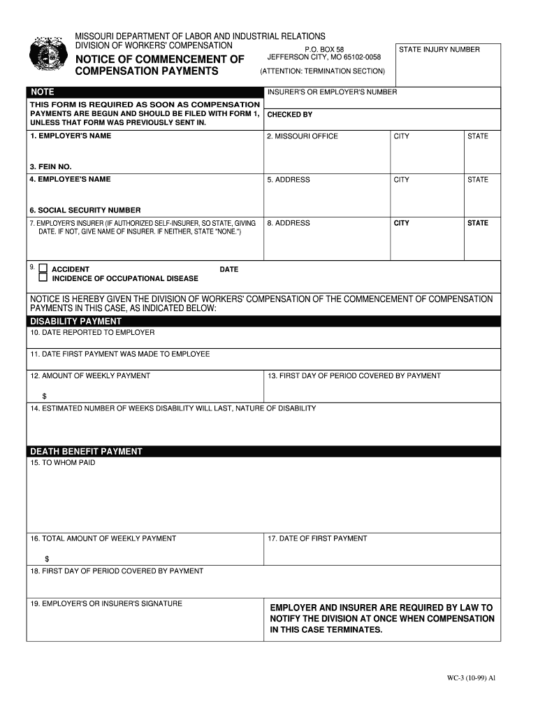 Contact the Division of Workers' CompensationMissouri Labor  Form