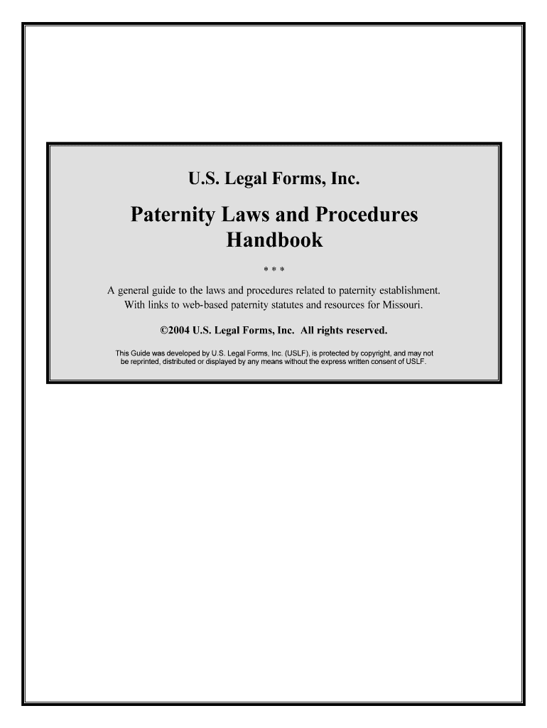 With Links to Web Based Paternity Statutes and Resources for Missouri  Form