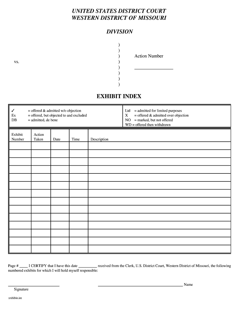 Western District of MissouriUnited States Courts  Form