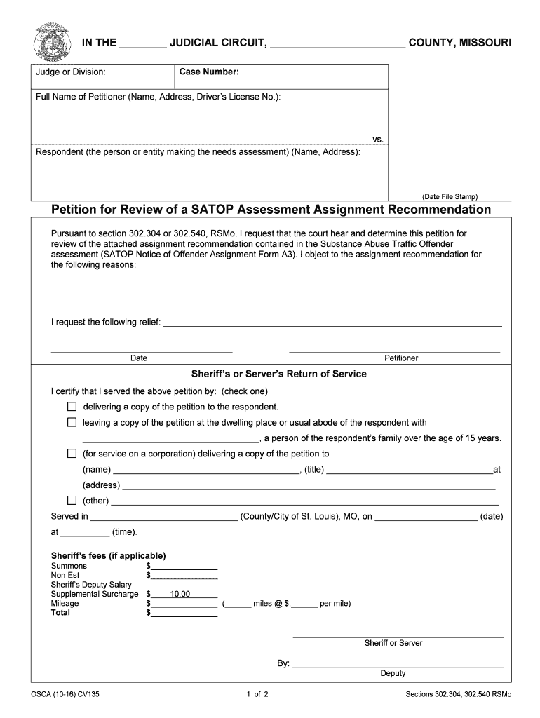 Petition to Contest Driver's License Suspension Packet #8  Form