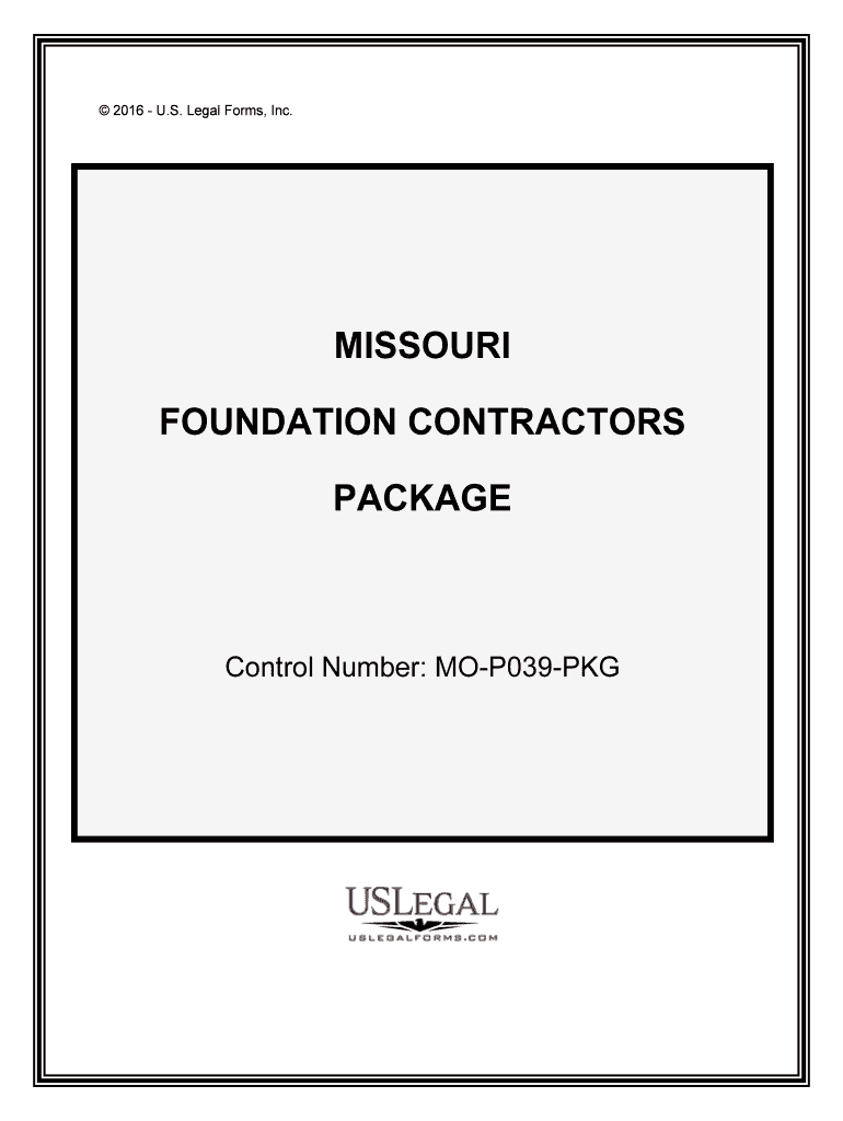 Control Number MO P039 PKG  Form