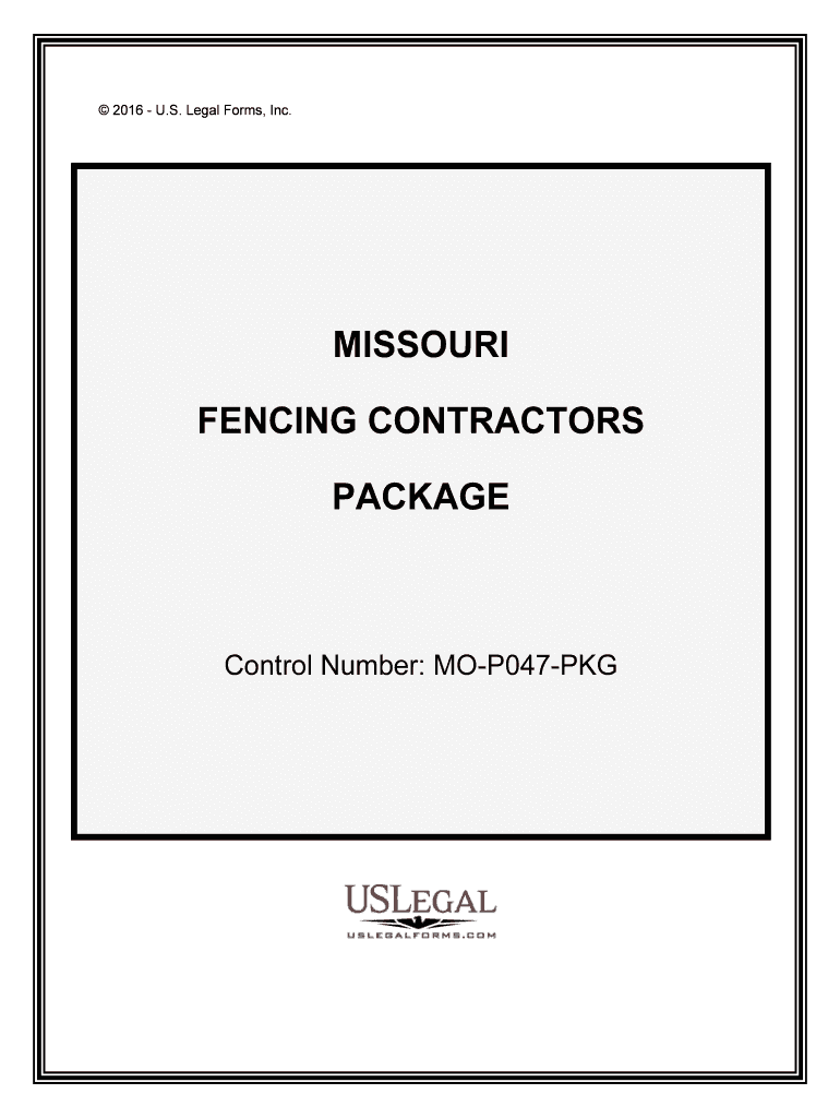 Control Number MO P047 PKG  Form