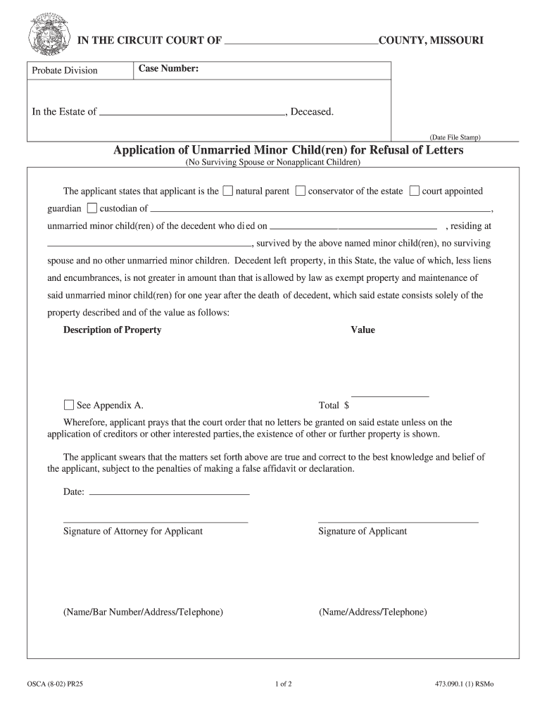Order of Refusal of Letters to Surviving Spouse Clay County  Form
