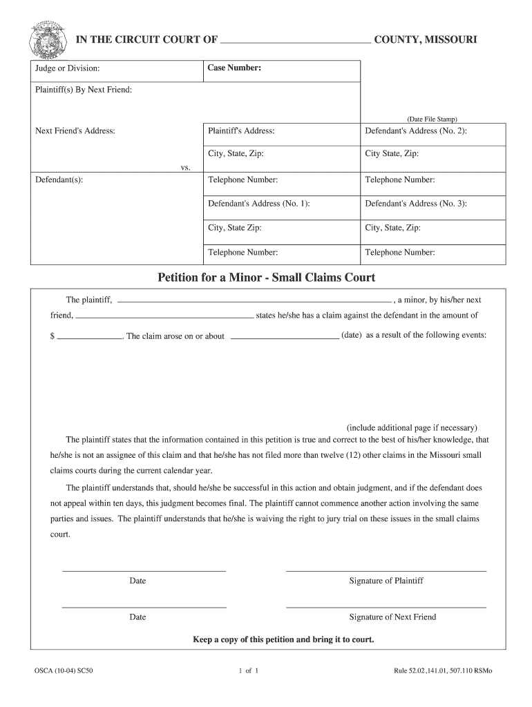 Plaintiffs by Next Friend  Form