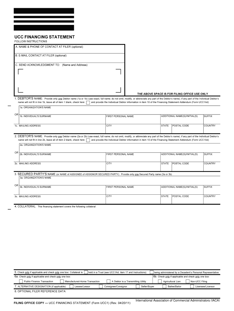RCW 62A 9A 521 Uniform Form of Written Financing Statement
