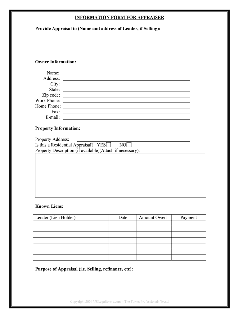 AppraisersForum Com  Form