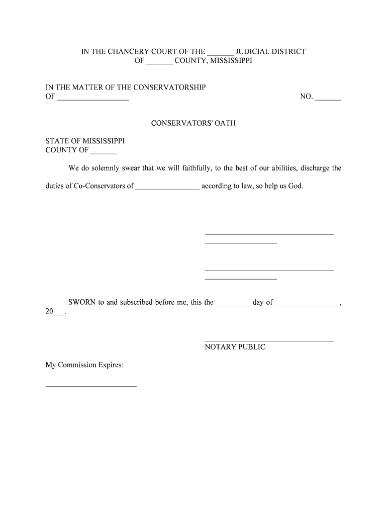 CONSERVATORS' OATH  Form