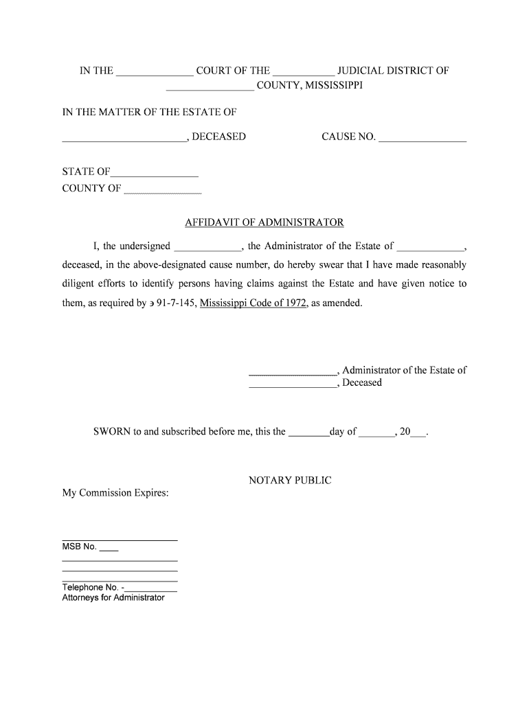 In the COURT of APPEALS 71597 of the STATE Mississippi  Form