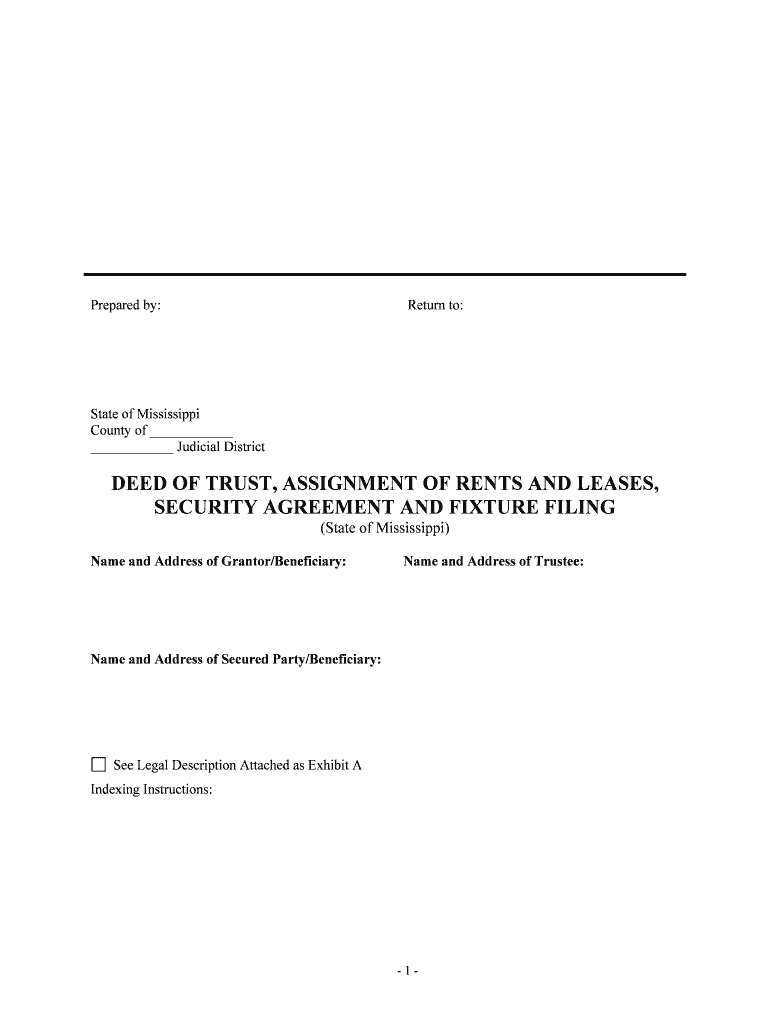 deed of trust assignment of rents and fixture filing