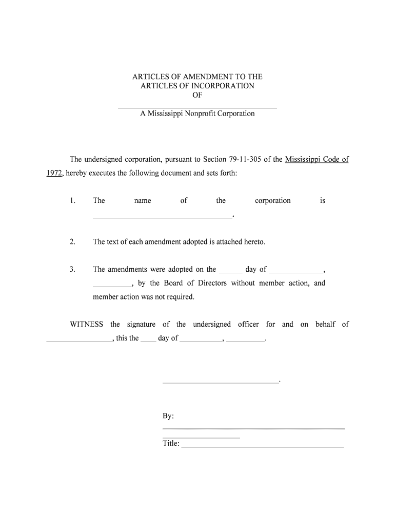 CERTIFICATE of AMENDMENT to the ARTICLES of INCORPORATION for  Form