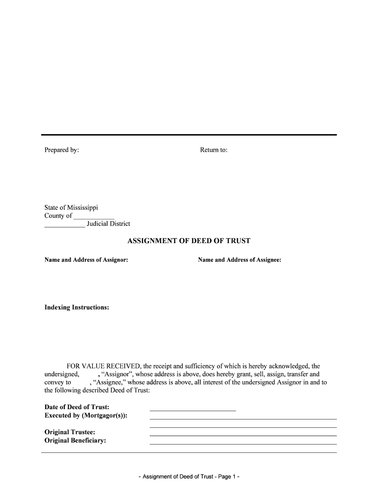 Assignment of Deed of Trust Page 1  Form