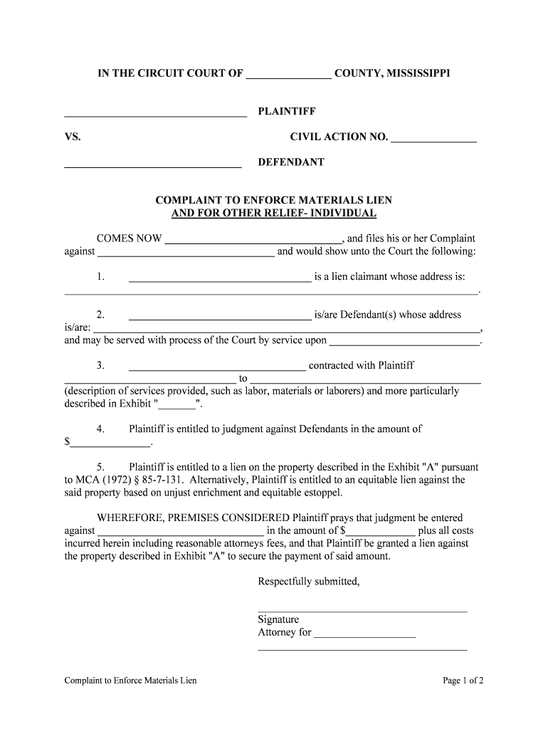 And for OTHER RELIEF INDIVIDUAL  Form