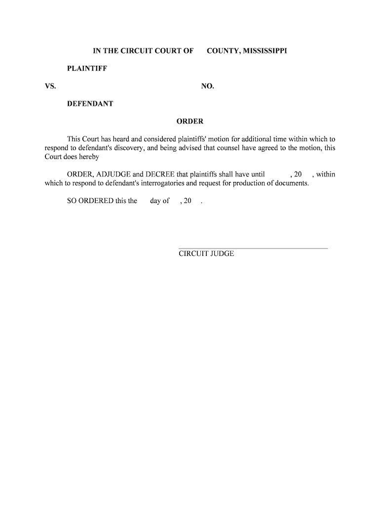 This Court Has Heard and Considered Plaintiffs' Motion for Additional Time within Which to  Form