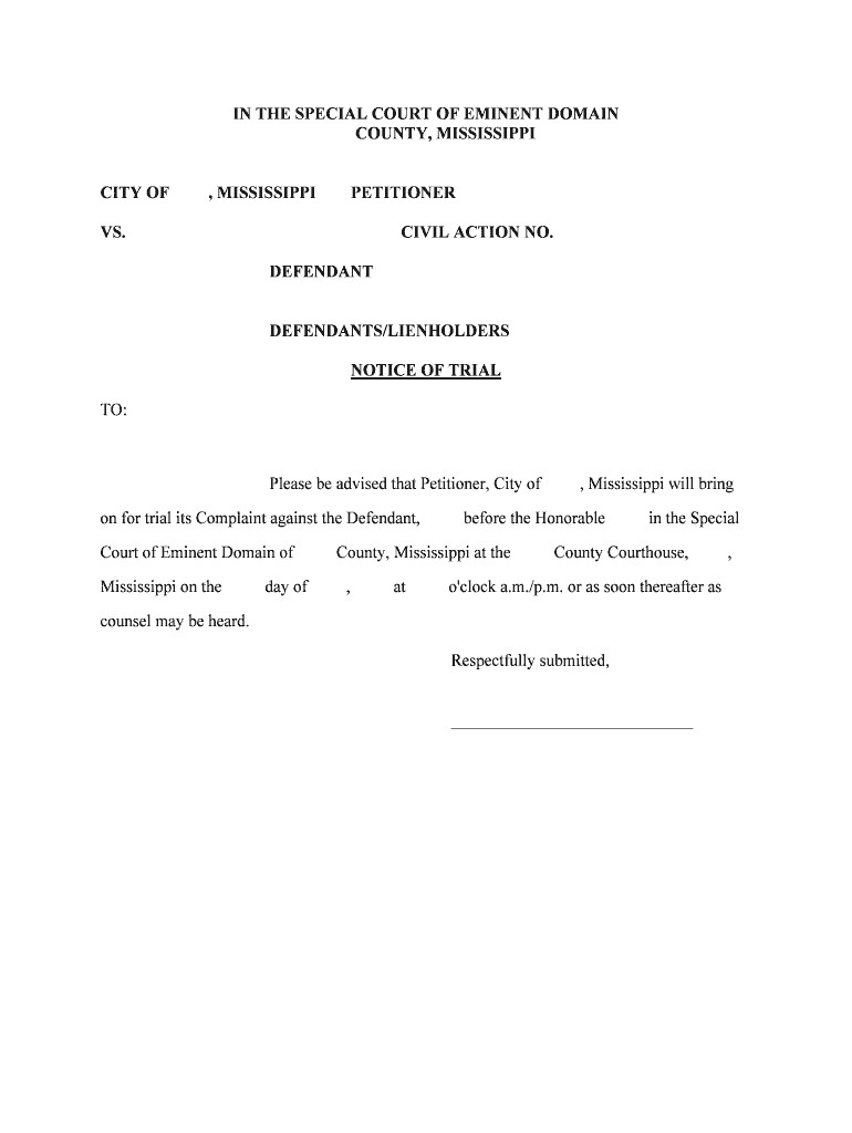 Supreme Court of Mississippi Once Again Stays Eminent  Form