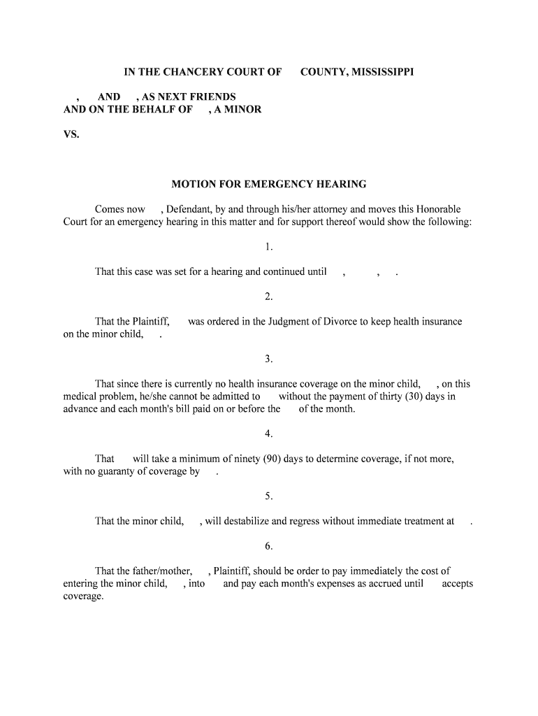 Was Ordered in the Judgment of Divorce to Keep Health Insurance  Form