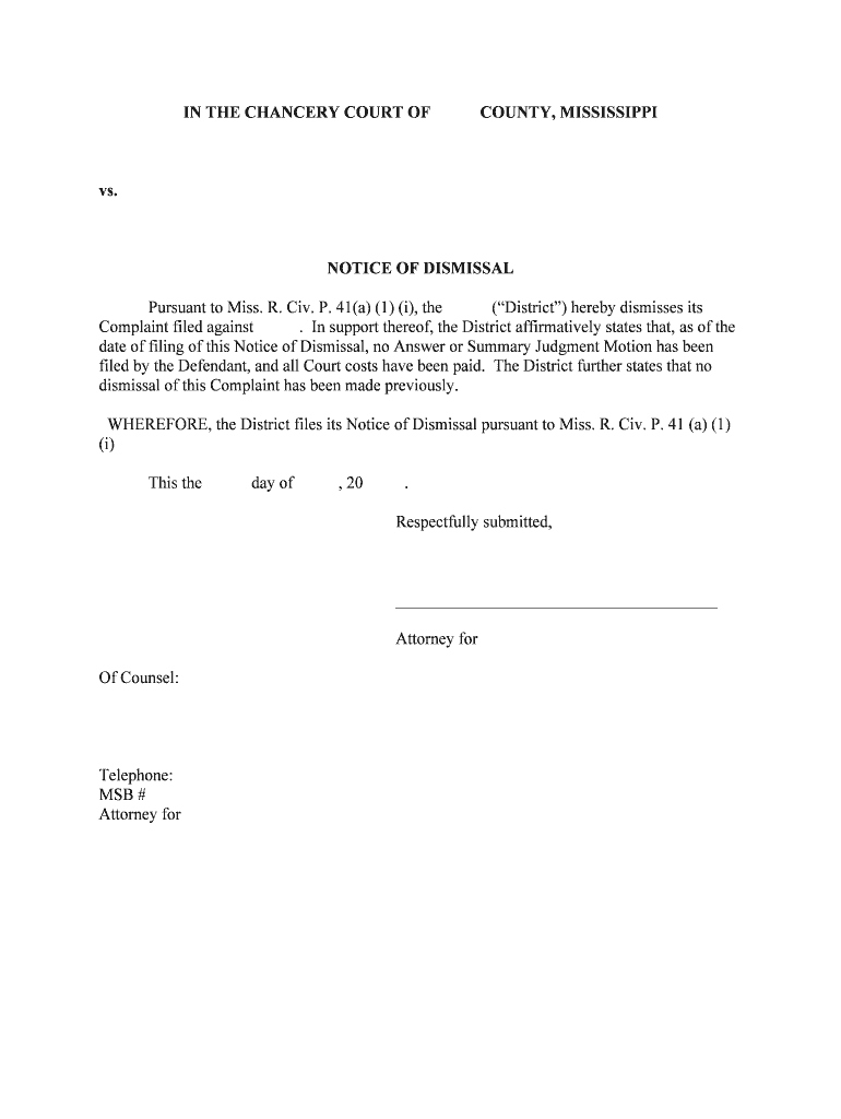 Rule 41 Dismissal of ActionsFederal Rules of Civil Procedure  Form