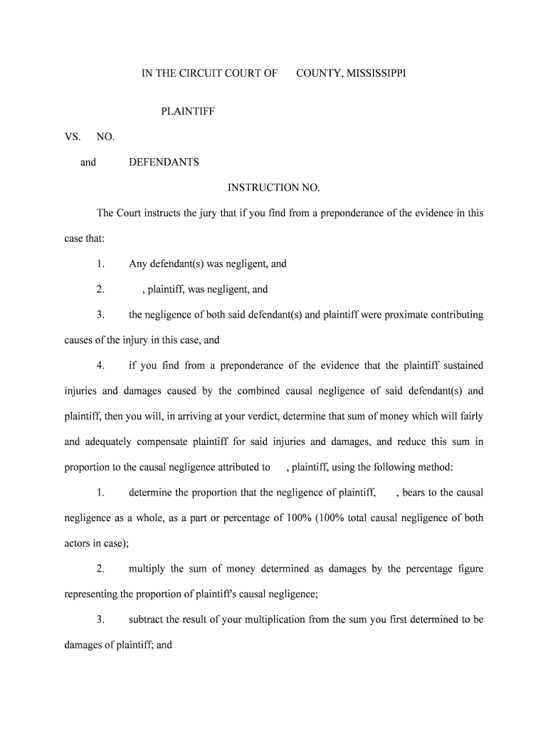 In the COURT of APPEALS of the STATE of MISSISSIPPI NO 96  Form